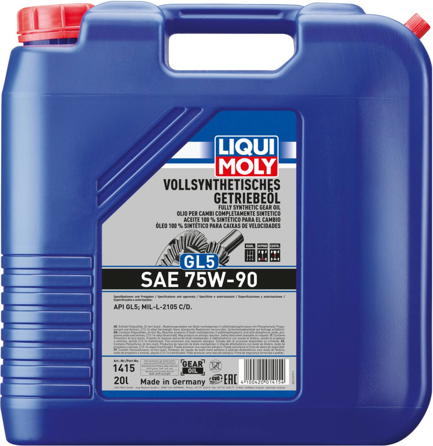 LIQUI MOLY Getriebeöl GL5 75W-9020 l LIQUI MOLY Getriebeöl GL5 75W-90