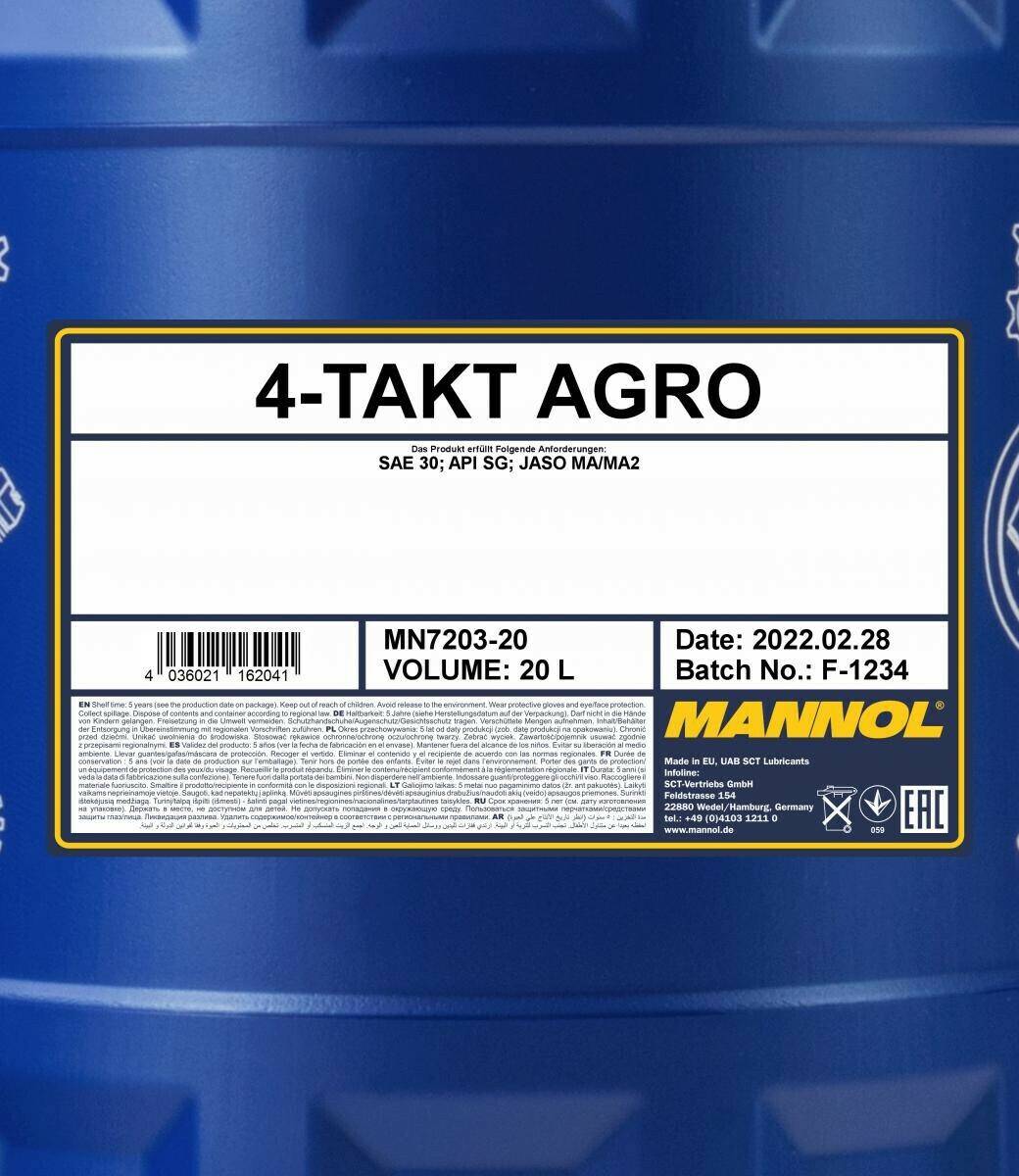 Mannol 4-Takt Rasenmäher Agro SAE 30 MN7203 Mannol 4-Takt Rasenmäher Agro SAE 30 MN720320 L